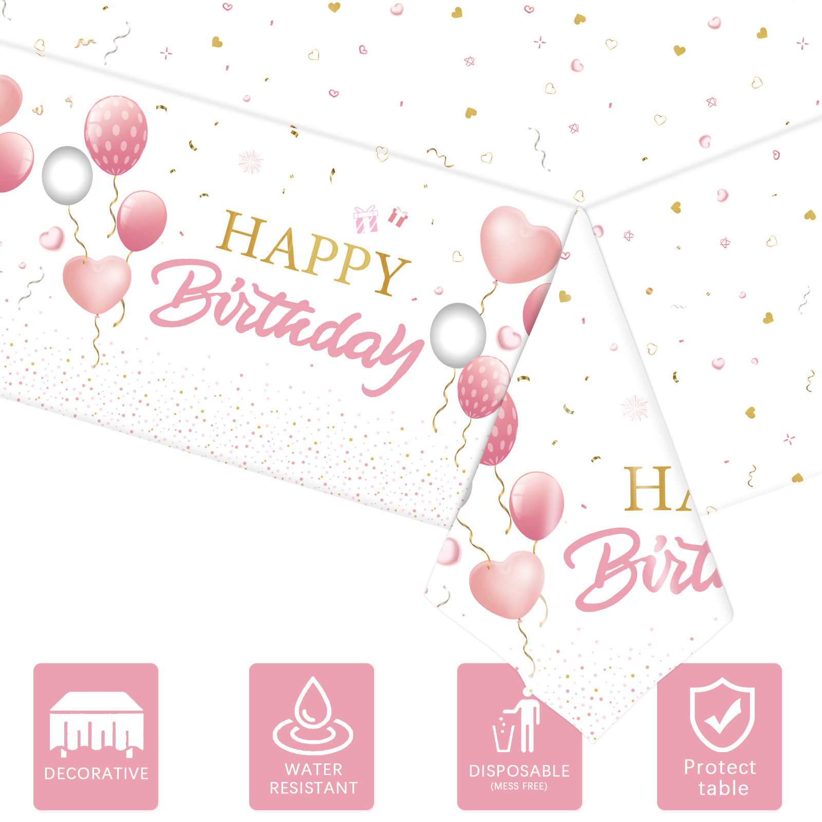 110g Weight Tablecloths Home Textiles & Decor Type Decorative Props Event & Party Supplies 1 Piece Quantity Party Occasion Plastic Material Birthday Festival Letter, Balloon Pattern Birthday Style Birthday Birthday Letter Balloon Plastic Party Decorative Props Tableware 1 Piece 10