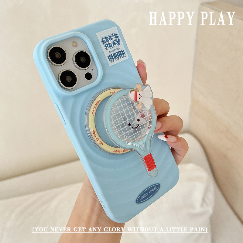 Capa protetora magnética para tênis de mesa Apple 16PRO com suporte para airbag e desenho animado criativo para iPhone12_voghion.com