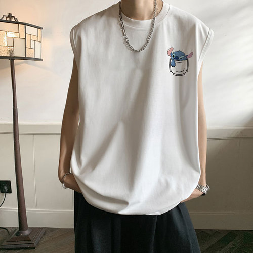 Men's Summer Cotton Sleeveless Tank Top 2025 New Arrival American-Style High-Street Loose-Fit Versatile Cross-Country Vest T-Shirt