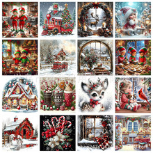 亚马逊新款5D钻石画马赛克热销新款钻石画圣诞节雪人钻石画厂家直