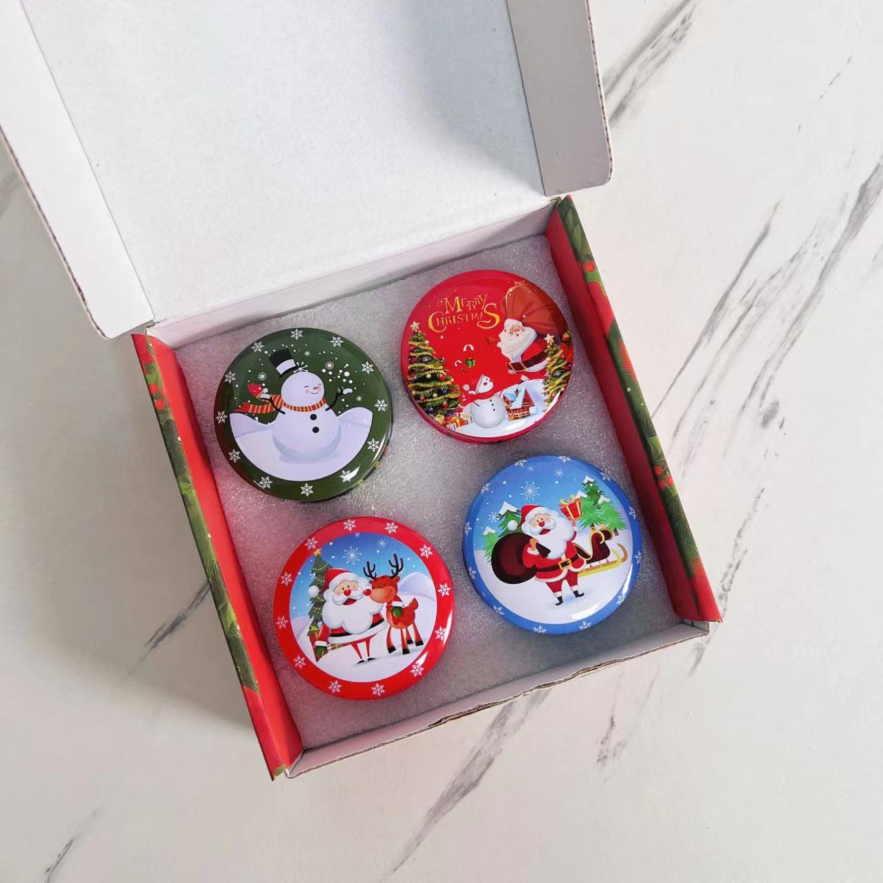 Navidad caja de regalo de vela de banano set romántico no humo perfume adornos regalo de mano vela doméstica de Navidad al por mayor