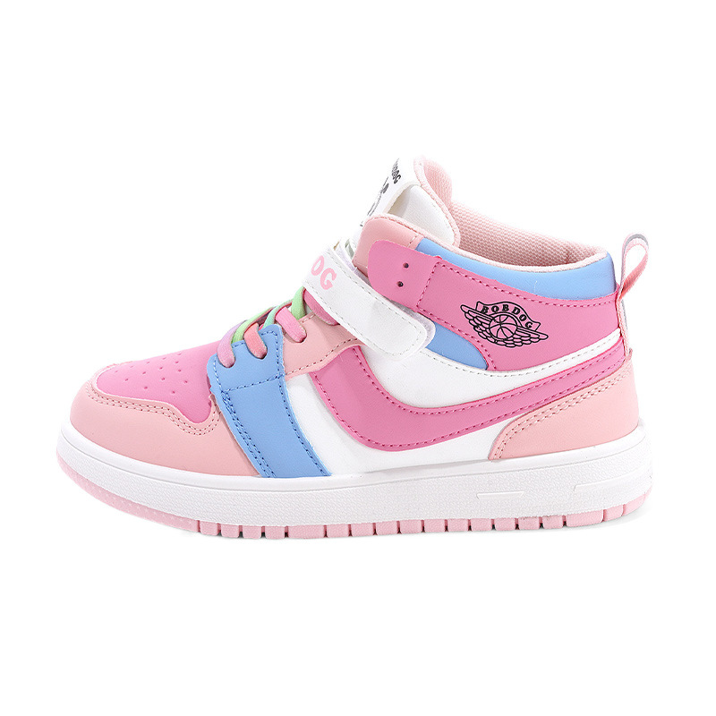 Babou Bean AJ zapatos deportivos para niñas otoño y invierno zapatos 2024 niños nuevos zapatos de skate para niños de alto nivel de cuero para niñas
