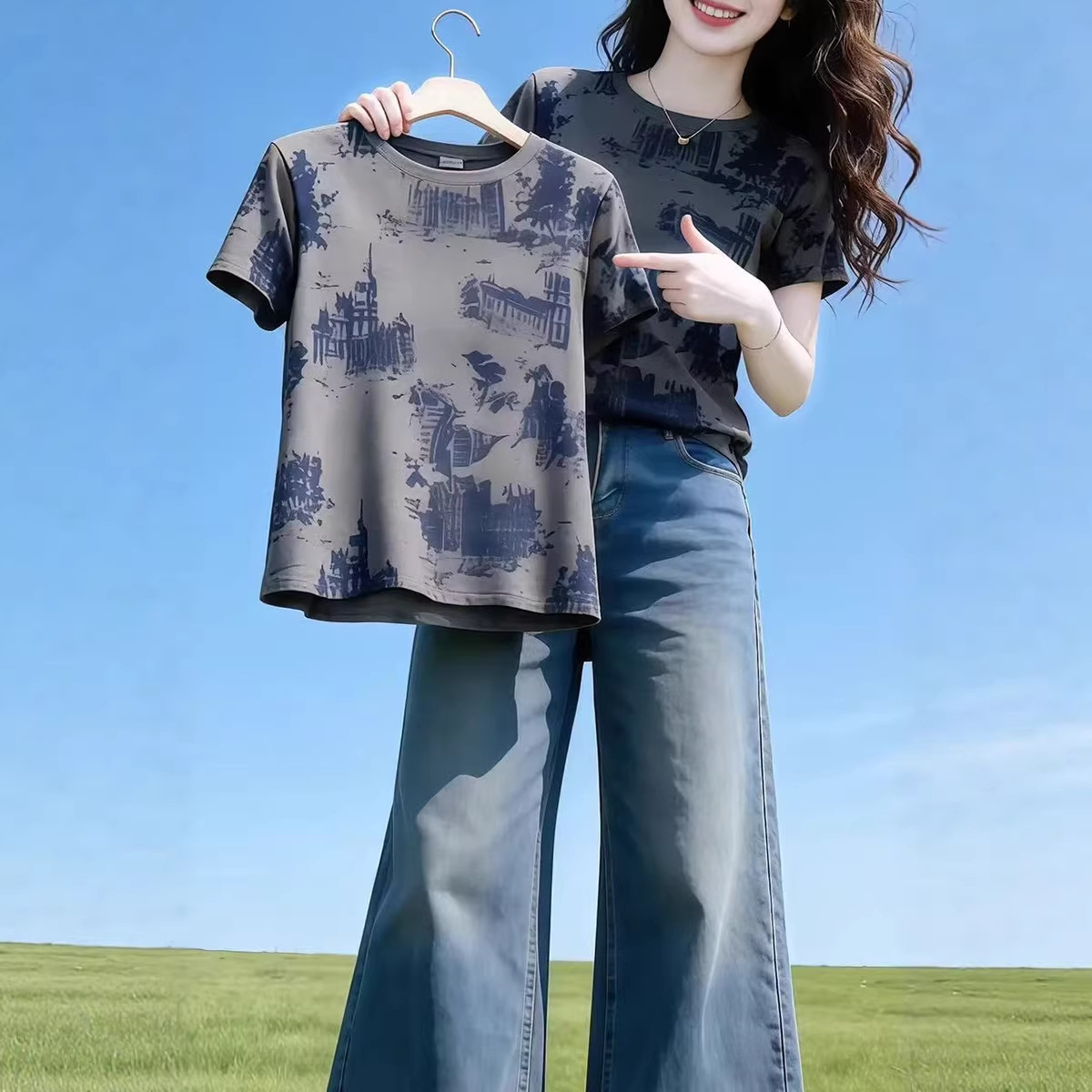 Pure Cotton Short-Sleeved T-Shirt for Women, Summer 2026 New Style, Versatile and Stylish, Middle-Aged Mom Summer Wear Half-Sleeved Top T-Shirt