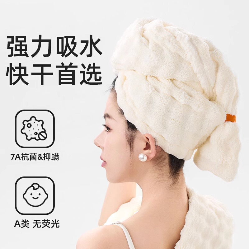 ドライヘアキャップ 超吸水速乾 ワンピース 2025年新作 女性 大人 ロングヘア ブローフリーヘアラップ 大判タオル|undefined