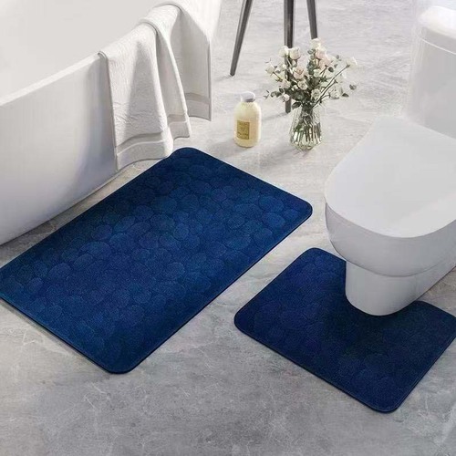 Small Stone Coral Fleece Bath Mat Solid Color Easy to Clean Bathroom Mat Bathroom Non-Slip Mat Overseas Trade Special Supply