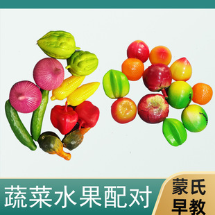 Montessori Teaching Aids Montessori Kidsren's Artificial Play House Cartoon Fruits and Vegetables Student Early Education Enlightenment Model