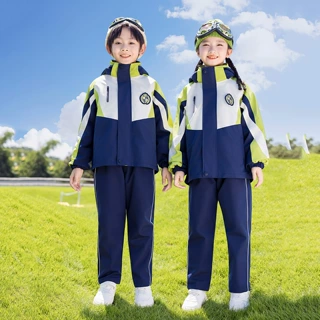 儿童冬季冲锋衣校服外套2025新款幼儿园服小学生春秋装班服三件套