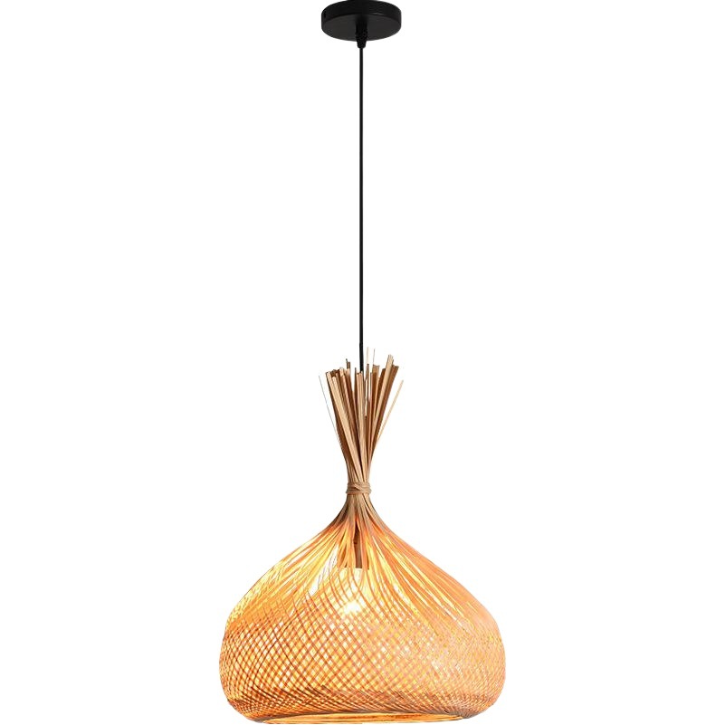 Estilo chino de bambú araña de bambú pantalla Zen olla caliente restaurante lámpara de estilo japonés dormitorio B & B lámparas tejidas a mano