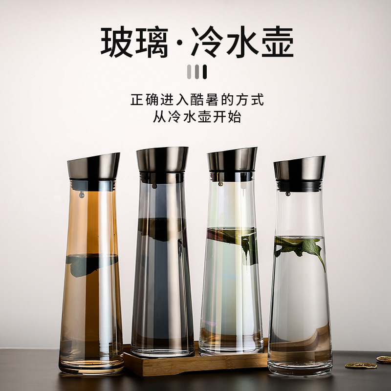 Hervidor frío resistente a altas temperaturas de vidrio para amarrar hervidor de agua frío de gran capacidad grueso a prueba de explosiones