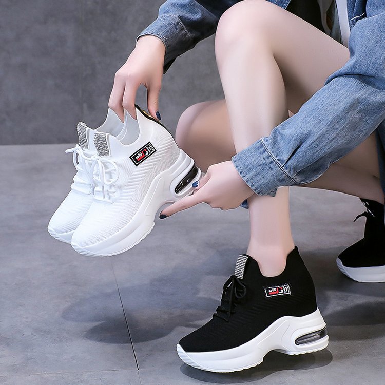 Inner Height Platform Sneakers Lightweight Mesh Breathable Casual Running Shoes Fall 2022 New Women's Shoes Summer