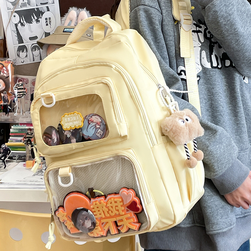Japanese Transparent Two-dimensional Comic-Con Schoolbag Student Girl Cartoon Large Capacity Fashionable Visual Whisky Pain Bag
