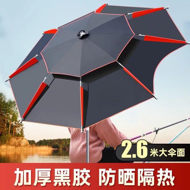 TianHao outdoors Go fishing Dedicated rain or shine Dual use Wind thickening Sunscreen Rainstorm fold Fishing sunshade