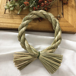 草编圆环手提注连绳花环 森系DIY绿植配件墙面装饰花环花店资材-阿里巴巴
