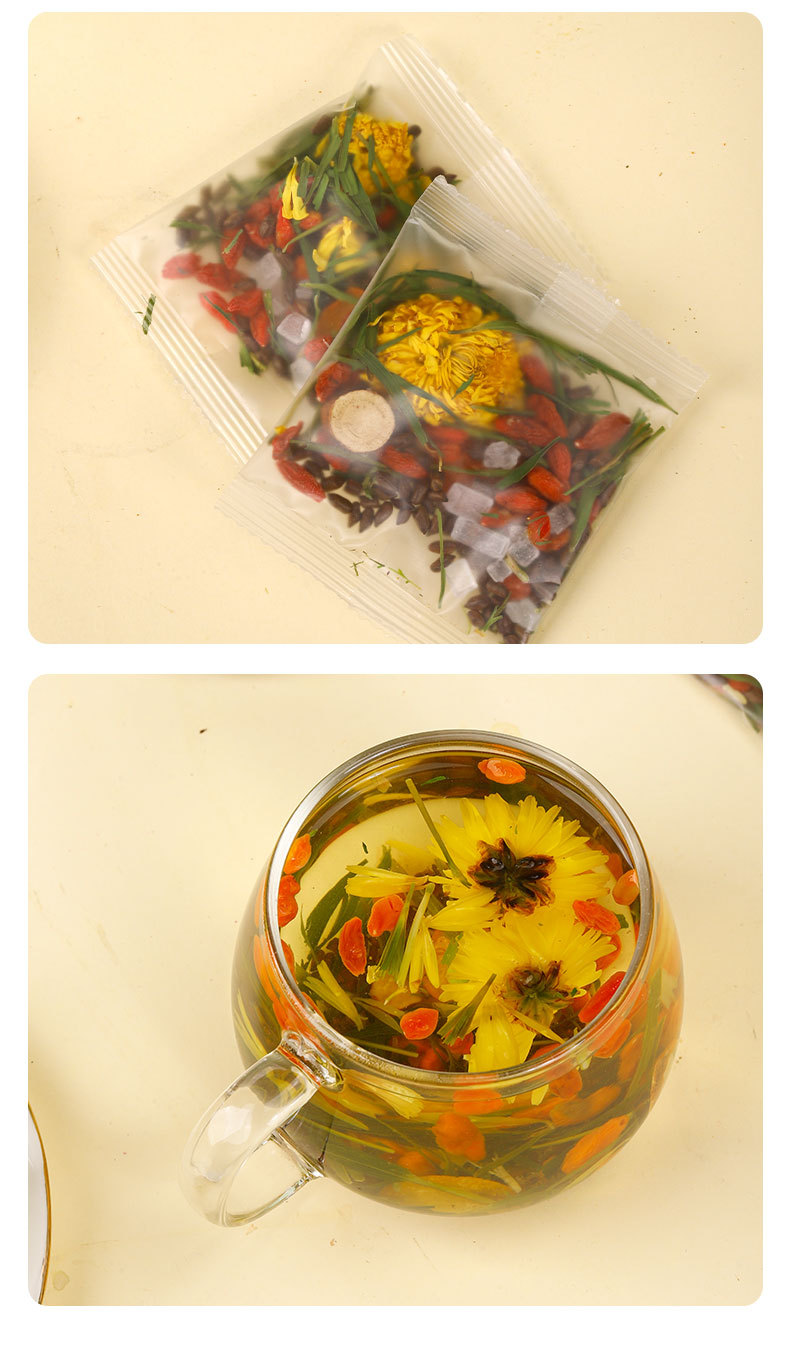 Chrysanthemum Goji Cassia Seed Tea 30 Bags Herbal Blend with Honeysuckle Bamboo Leaf and Licorice specifications