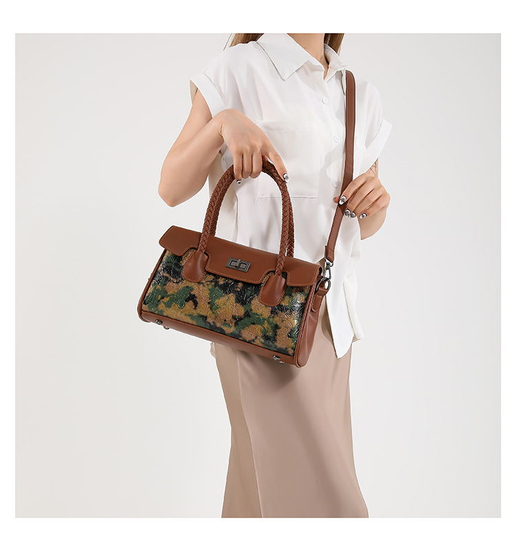 New Chinese Style Retro Handbag For Women Mature Women's Crossbody Handbag Fashionable Printed Shoulder Bag_voghion.com