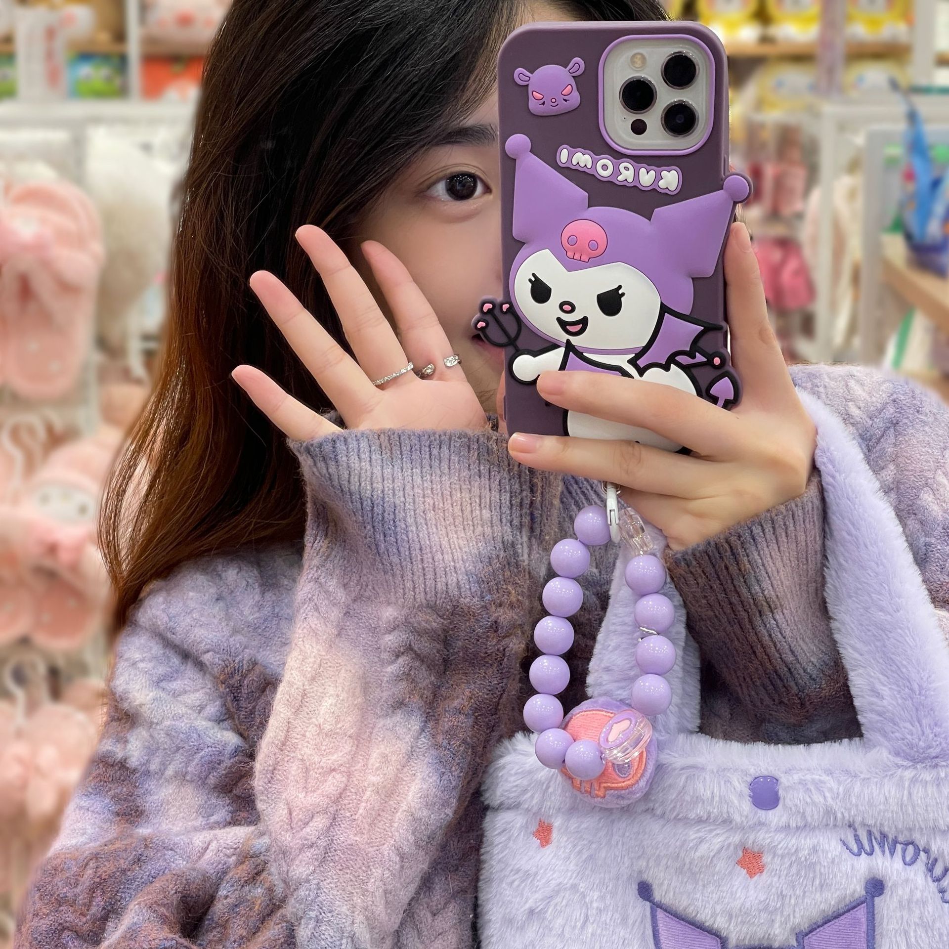 Dark Purple Kuromi iPhone Case Image 2