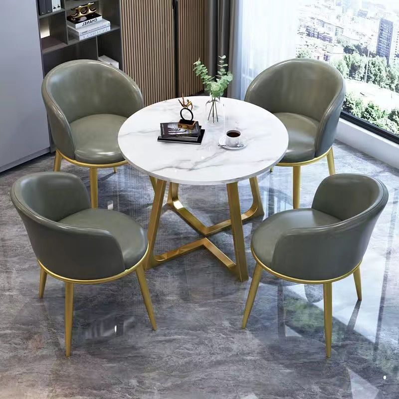 Light Luxury Negotiation Table and Chair Combination Coffee Milk Tea Shop Leisure Table Reception Leisure Table Convenient Reception Office Small Round Table