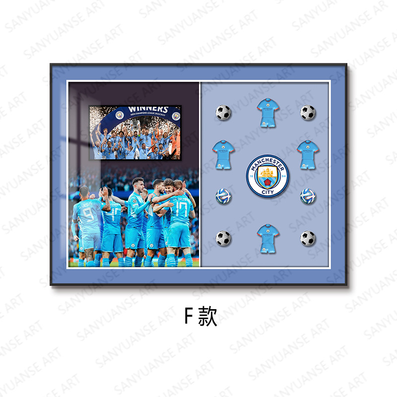 Pintura decorativa de camiseta de fútbol físico C Luo Beckham colección de carrera de estrellas