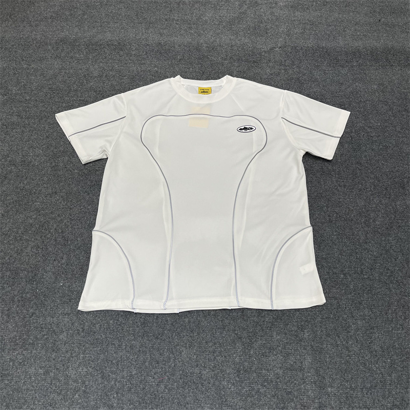 Marca de moda Alcatraz tira reflectante letra impresa camiseta de mangas cortas para hombres y mujeres callejera pantalones cortos casuales set Old Money Style