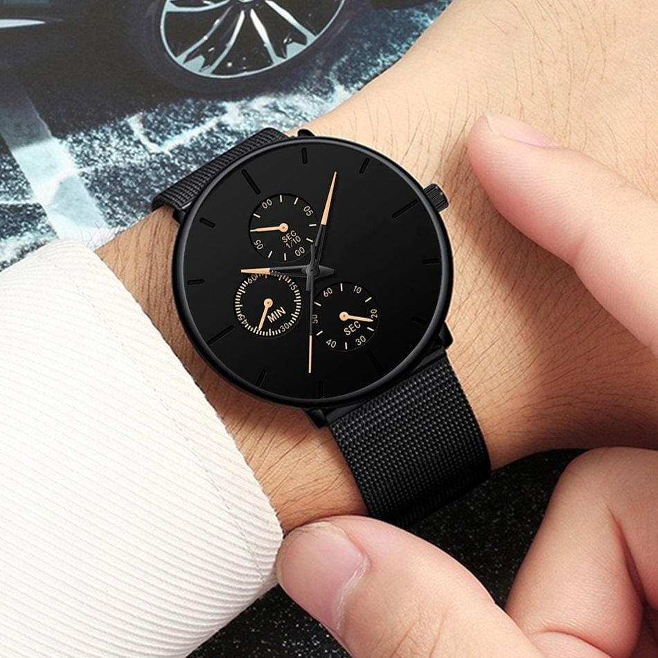 Explosions Fashion Temperament Ultra-thin Mesh With Men's Watch High-end Business Quartz Watch Spot_voghion.com