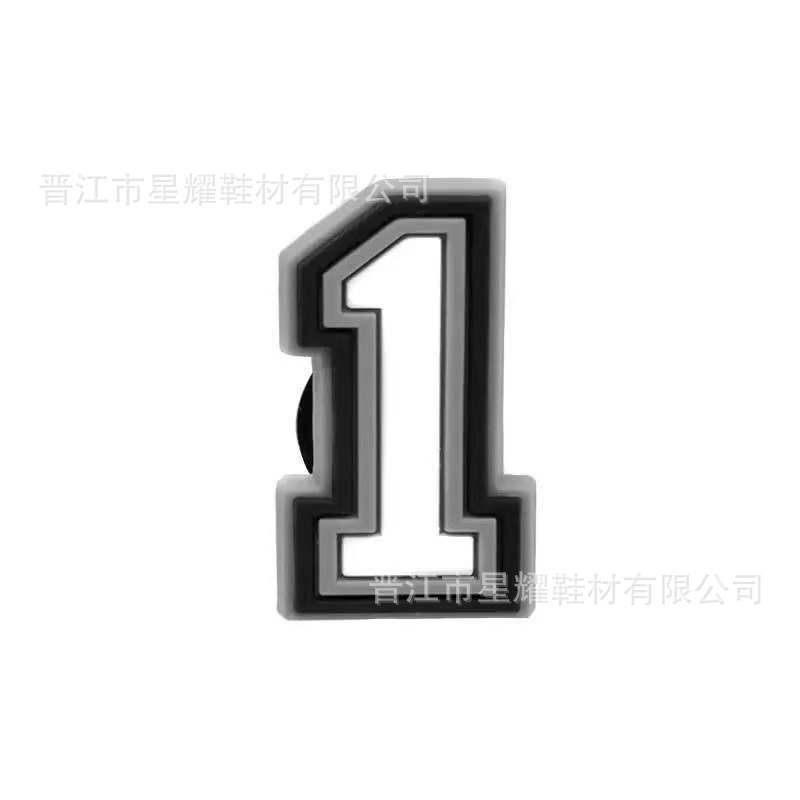 En stock agujero zapatos accesorios PVC plástico gota zapato flor zapato hebilla zapato decoración carta número 37 correa de muñeca hebilla decorativa flor