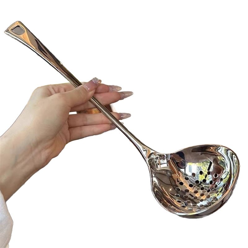 La cocina debe tener un alto valor facial, acero inoxidable, cocina casera, cucharas de cocina, mango largo, beber sopa, sopa profunda en línea.