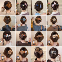 鸭嘴夹发夹后脑勺简约发饰撞色蝴蝶结一字夹子大号发量多头饰百搭