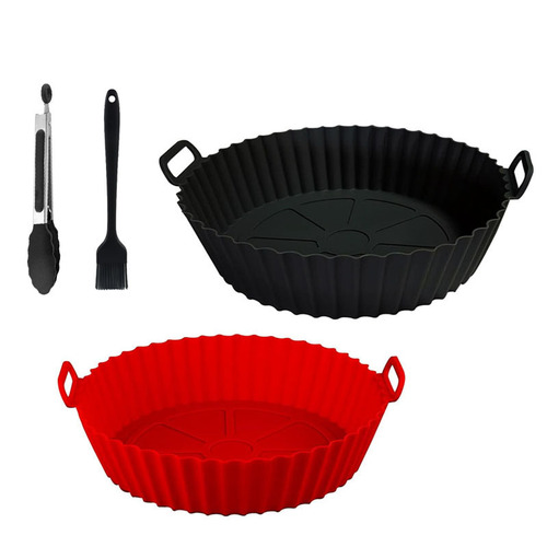 Air fryer baking tray silicone mat Food grade silicone baking mat Square round air fryer silicone baking tray
