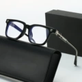 C6 bright black silver frame