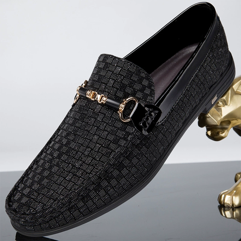 8233 мужская обувь, модные кожаные туфли, весенне-летние, низкие, скрытого роста, европейские и американские, повседневные без шнуровки, с эпоксидной клетчатой поверхностью из воловьей кожи больших размеров