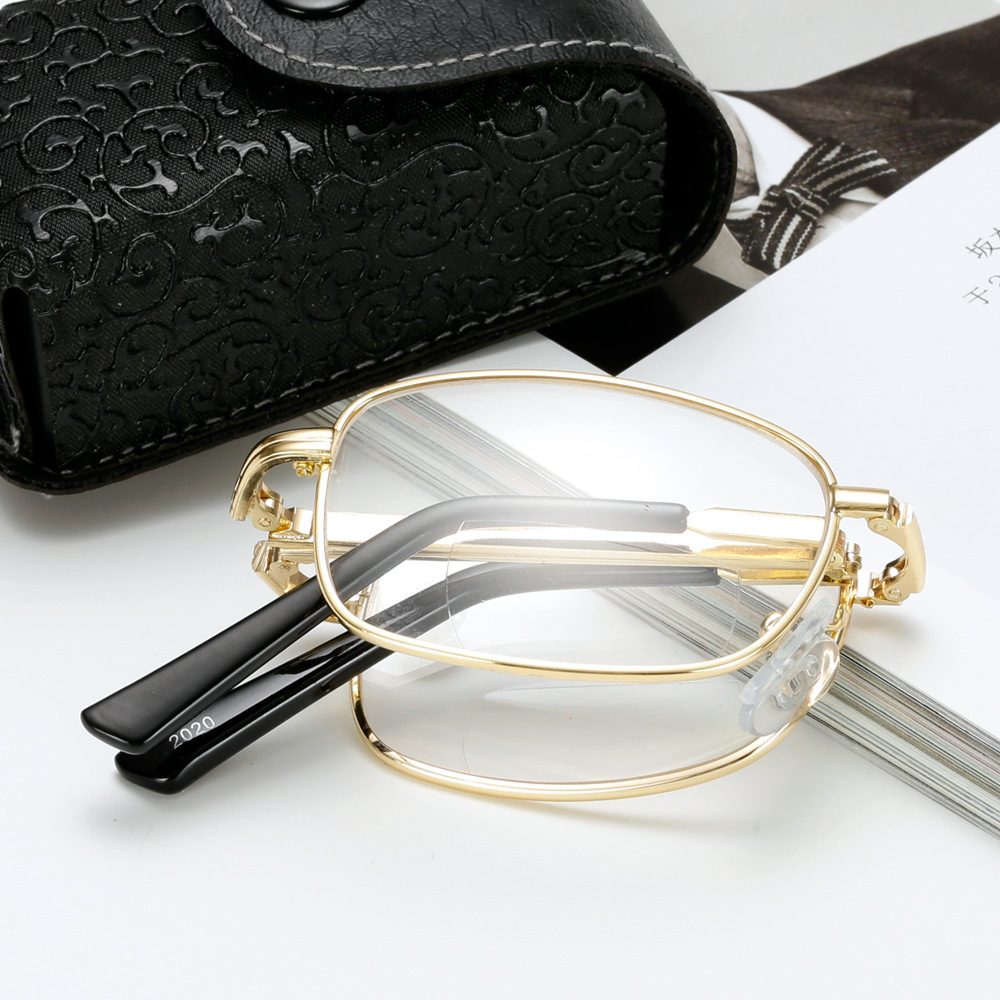 Double light anti-blue light reading glasses men's folding portable…