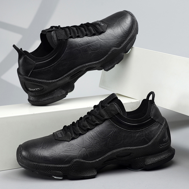 Aijia's Same Style Urban Commuting Walking Outdoor Casual Sports Shoes Men's Cowhide Lightweight Non-Slip Wear-Resistant Walking Shoes