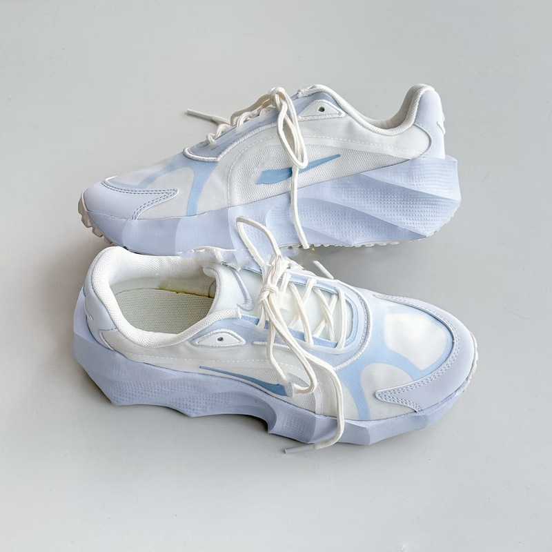Aura Edge comfortable and breathable athletic shoes, glacier blue wave design, unisex, thick sole for added height, versatile casual dad shoes