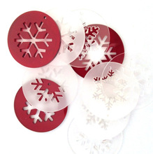 亚克力节日圣诞树雪花挂饰饮品创意搅拌棒亚克力耳环定制多色切片