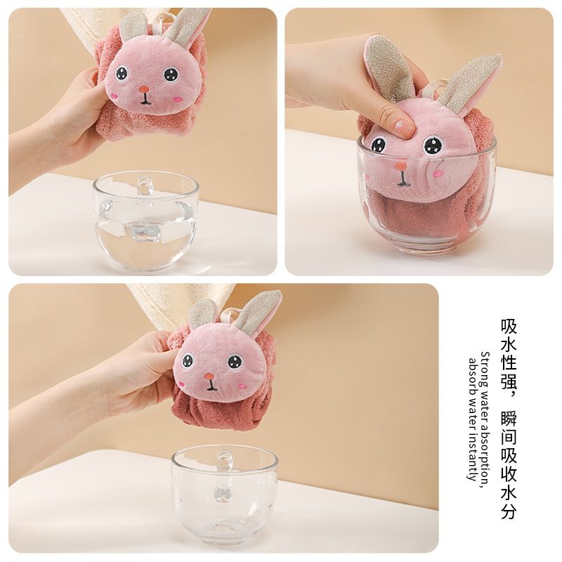 Toalla de mano coral vellón cocina engrosada absorbente de secado rápido Toalla de baño de dibujos animados lindo trapo grande toalla de mano