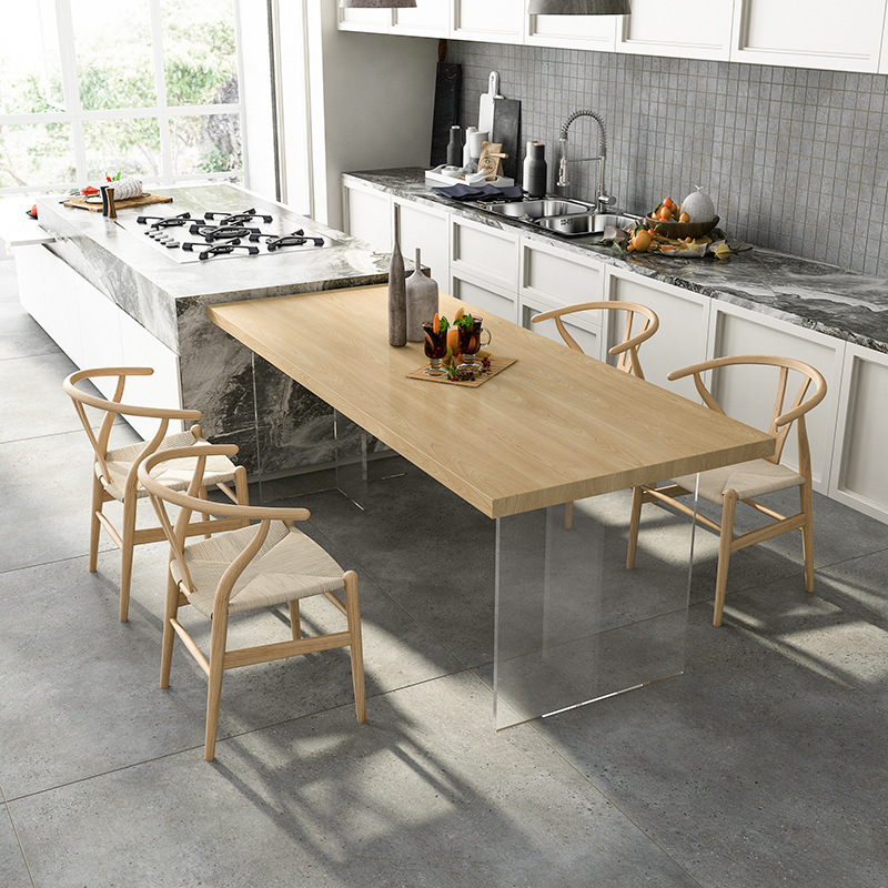Nordic Style Personalized Suspension Dining Table and Chair Combination Log Island Table Dining Table Desk Square Ash Acrylic Household Table Nordic Style Personalized Suspension Dining Table and Chair Combination Log Island Table Dining Table Desk Square Ash Acrylic Household Table