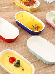 BB4C wholesale bedding ceramic baking bowl steamed cheese baked rice plate home baking tableware oven special