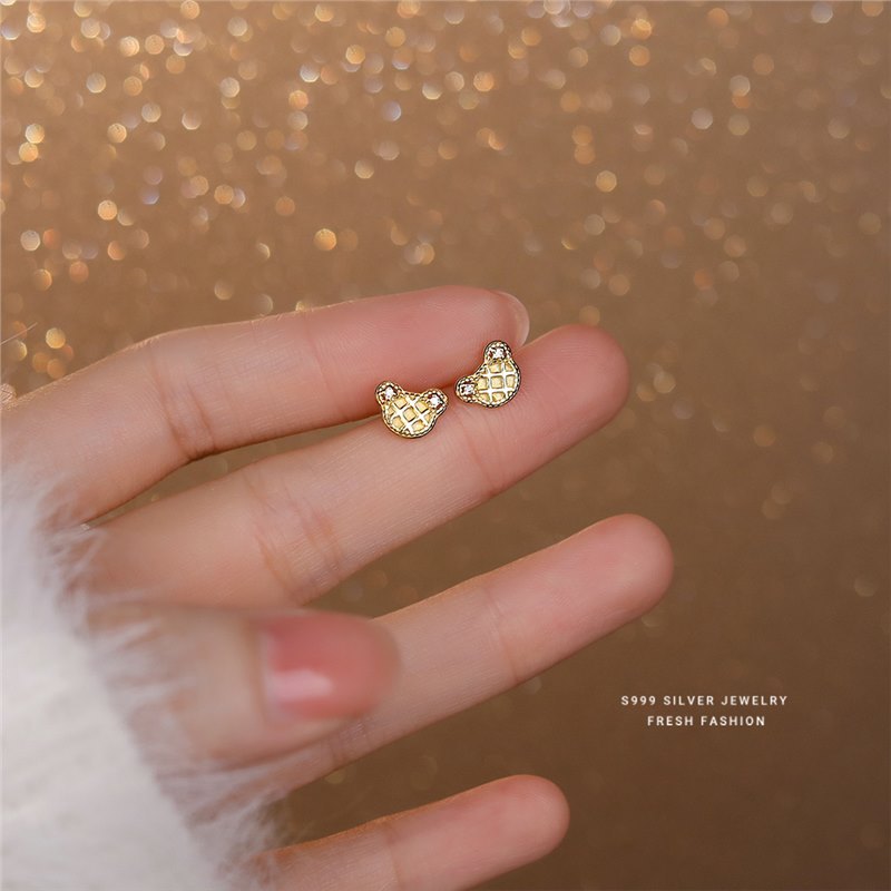 Bärchen Ohrstecker Aus S999 Silber Für Empfindliche Ohrlöcher_voghion.com