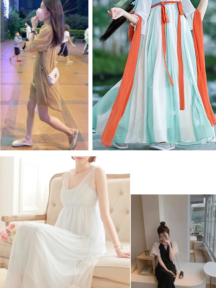 100D雪纺布料乔其纱布料内衬布纯色里料古装汉服 连衣裙内衬夏季