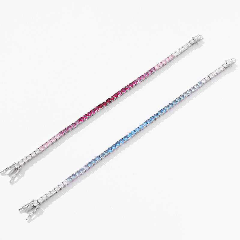Gradient S925 Silver Bracelet with Spinel Diamonds, Niche Design, Simple and Stylish, Full of Diamonds, High-End Feel, Women's Jewelry Gradient S925 Silver Bracelet with Spinel Diamonds, Niche Design, Simple and Stylish, Full of Diamonds, High-End Feel, Women's Jewelry