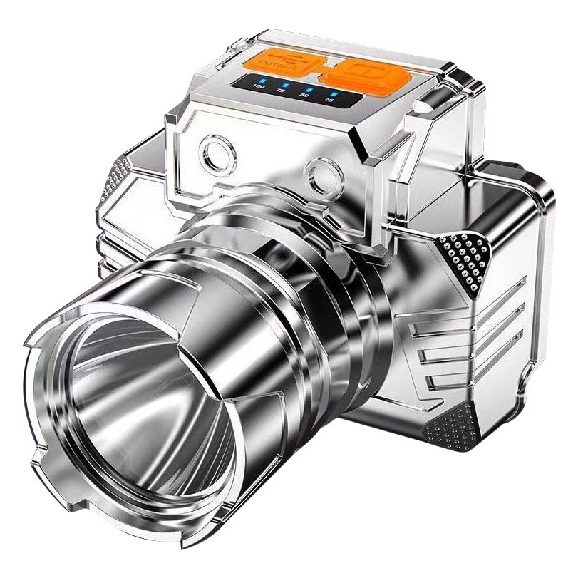 Luz fuerte LED pesca nocturna linterna recargable de largo alcance lámpara de minero de pesca de camping al aire libre Sonda de batería de litio linterna montada en la cabeza