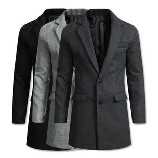 Spot goods cross-border new 2023 Independent station woolen coat men's thickened coat Amazon hot single woolen suit