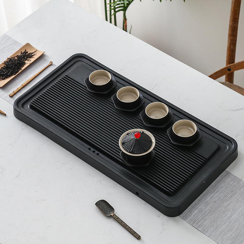 Luz moderna de lujo bandeja de té de cerámica a prueba de mármol Té Mar integral de drenaje de moldeo juego de té mesa de té Kung Fu juego de té