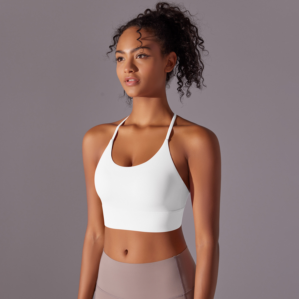 140g Weight Sleeveless Sleeve Length Nylon Fabric Type Short Top Length Halter Crisscross Tank Tops Type Fitness, Yoga, Sports Occasion Halter Neck Neckline Solid Color Pattern Sports Style Sports Solid Color Nylon Halter Neck Active Tops Halter Crisscross Tank 1