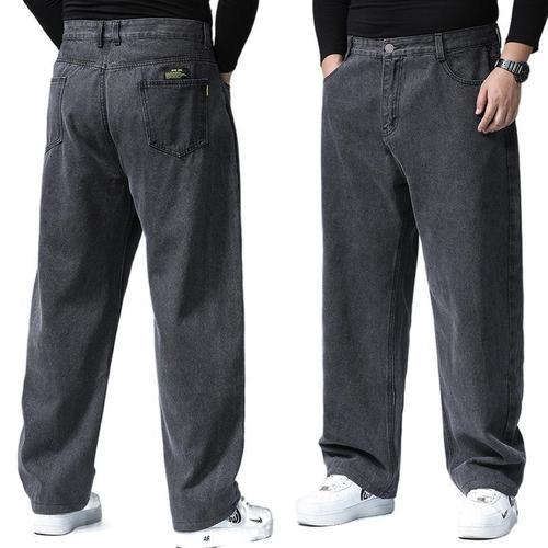 Summer and Autumn Men's Loose Straight Leg Fat and Plus Size High-Waisted Work Wide Leg Fat Brother Large Long Pants