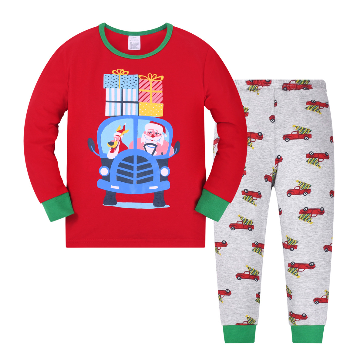 2023 Comercio exterior transfronterizo nuevos niños pijamas de Navidad niños y niñas de algodón homewear de Navidad en stock al por mayor