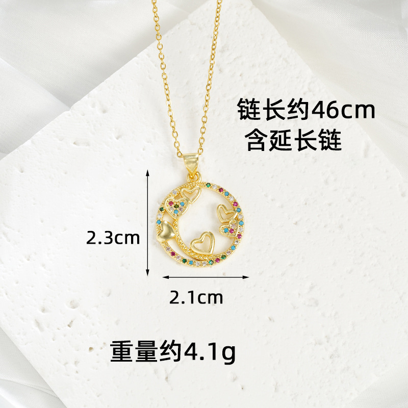 Transfronterizos collar de oro de arena de lujo ligero anillo de corazón hueco línea pendientes de nicho de diseño de joyería al por mayor