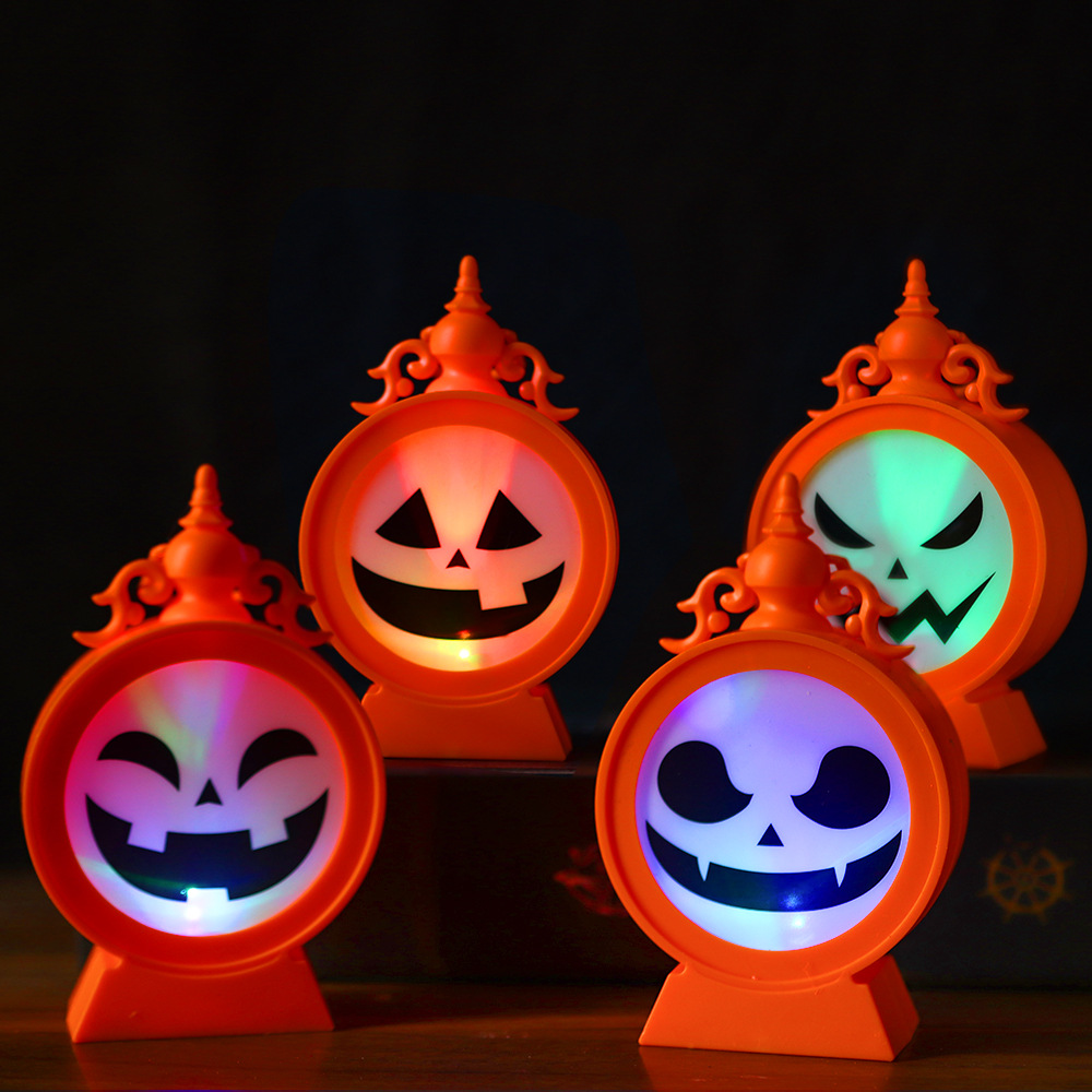 Lámpara de calabaza de Halloween decoración de fantasmas diabólica emoticones luces nocturnas atmósfera de terror decoración props led lámpara esqueleto
