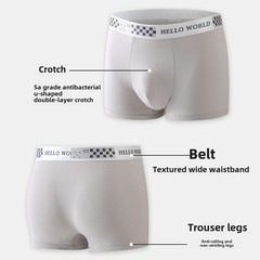 Pure Cotton Men's Underwear Men's Pure Cotton Plus Size Medium Waist Invisible 5A Antibacterial gusset breathable sports straight leg men's underwear