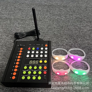 印刷LOGO演唱会粉丝助威音乐节遥控中控腕带振动感应LED发光手环